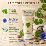 Lait Corps Centella bio Ayurvana avec ingrédients naturels certifiés pour peaux sensibles