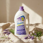 Lessive liquide Lavandin Etamine du Lys avec fleurs et tissu lin, produit bio écologique français