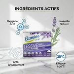 Lessive poudre Lavandin Etamine du Lys avec ingrédients naturels et oxygène actif efficace à 30°C