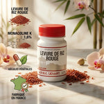 Levure de riz rouge 60 gélules avec monacoline K et ingrédients naturels fabriqué en France