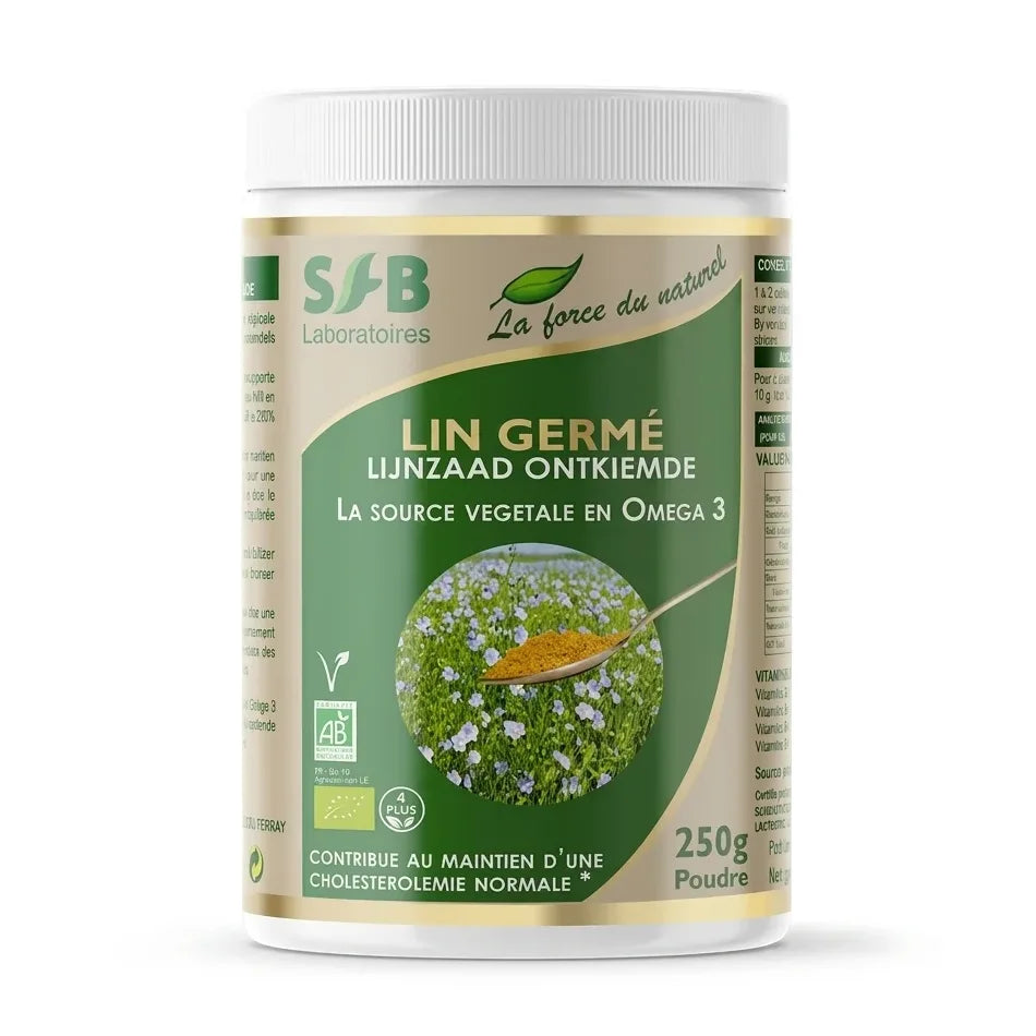 Poudre lin germé bio 250g SFB Laboratoires - Complément vegan naturel