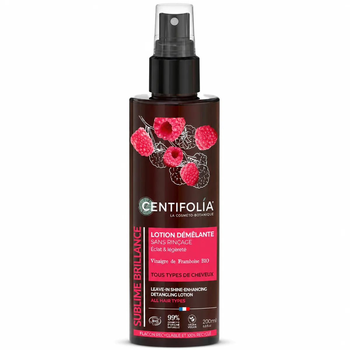 Lotion démêlante brillance Centifolia bio spray - bouteille verre brun