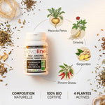 Lovaline bio gélules avec ingrédients naturels : Maca, Ginseng, Gingembre et Piment Oiseau certifiés bio