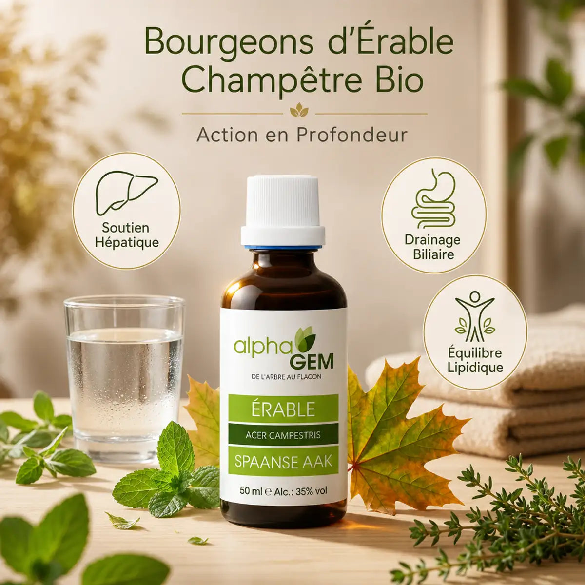 Macérat Bourgeons Érable Bio Alphagem - Soutien hépatique et drainage biliaire naturel