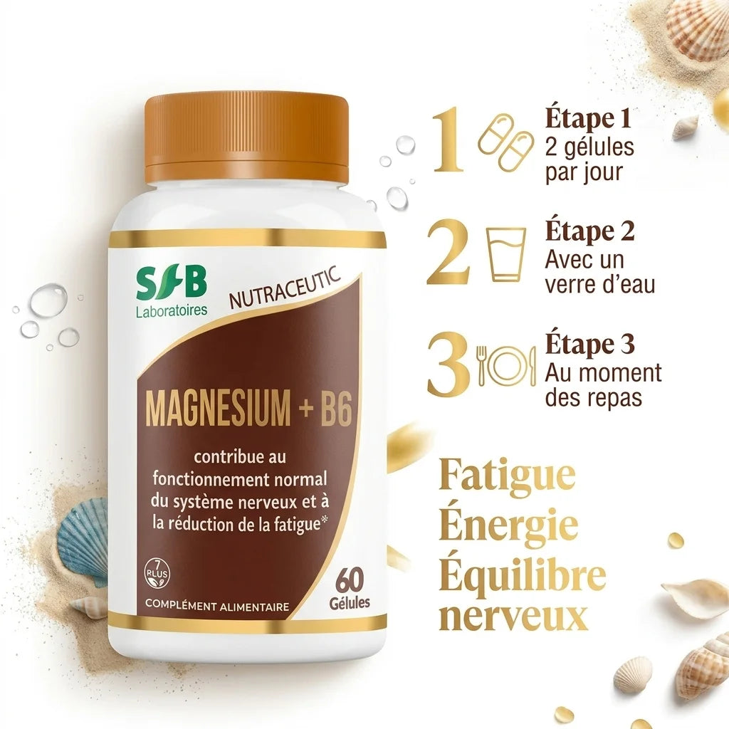 Magnésium marin B6 SFB gélules posologie fatigue énergie équilibre nerveux