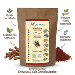 Manjistha bio en poudre Ayurvana - Garance indienne certifiée COSMOS, ingrédients naturels