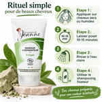 Masque réparateur argile bio Couleurs Jeanne 150g avec étapes application cheveux