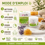 Masque visage Bio Propolia à la Propolis et Miel - Mode d'emploi étapes application
