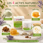 Masque visage Bio Propolia avec propolis, miel et argiles - composition ingrédients naturels