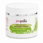 Masque visage Bio Propolis Miel Argiles Propolia pot blanc et vert
