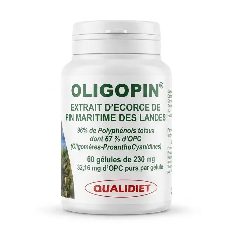 Bouteille MAX OPC 50 en gélules, complément alimentaire antioxydant sur fond blanc