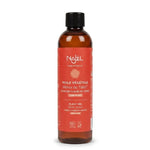 Bouteille Monoï de Tahiti Najel avec étiquette rouge sur fond blanc