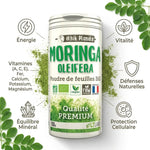 Moringa bio en poudre Ethik Planète - pot 150g avec bénéfices nutritionnels et feuilles