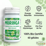 Moringa Pure Bio gélules bio certifiées 60 capsules avec bénéfices énérgie immunitaire fer