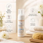 Mousse Micellaire Nettoyante Florame bio avec ses bénéfices : 99% naturel, certifiée Cosmos Organic, sans gaz