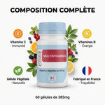 Bouteille Code Laboratory Multi Vitamines avec composition complète, 60 gélules, ingrédients clés et certification France