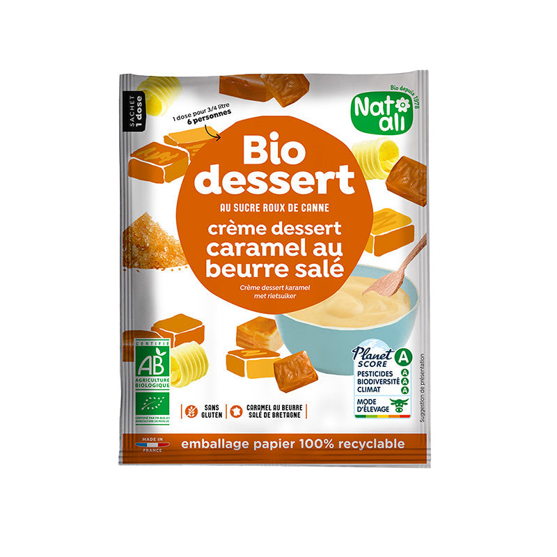 Crème dessert caramel au beurre salé bio - Nat Ali