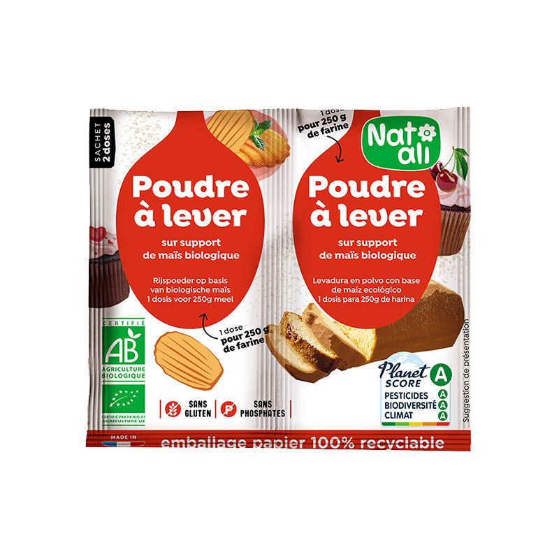 Poudre à lever bio en sachets – Nat Ali
