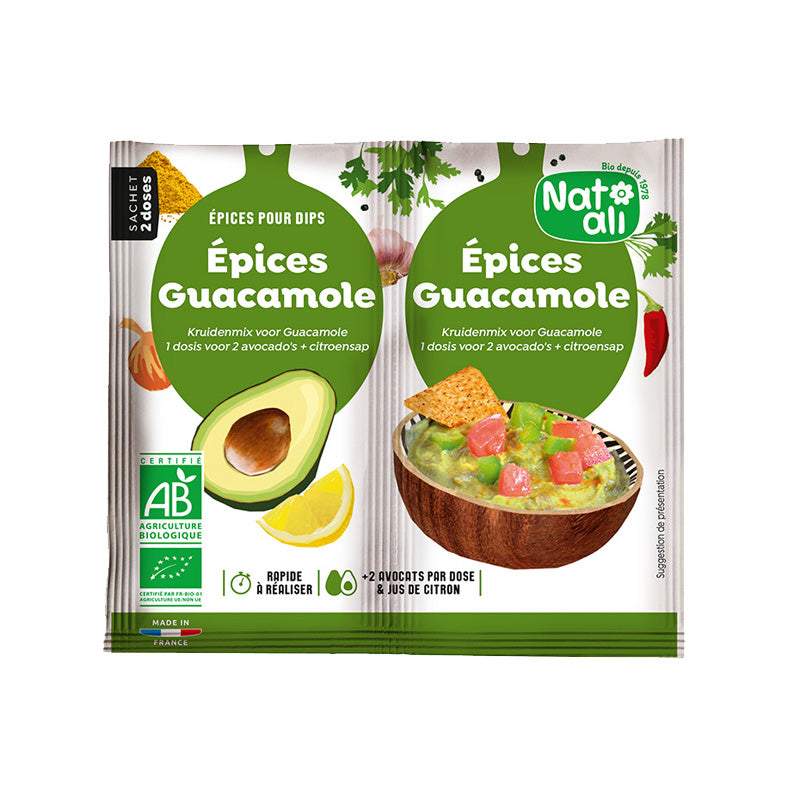 Épices Guacamole bio en sachets – Nat Ali