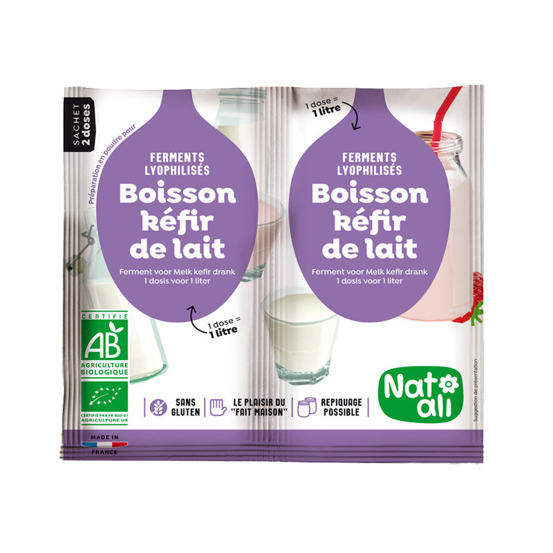 Ferment pour Kéfir de lait bio en sachets – Nat Ali