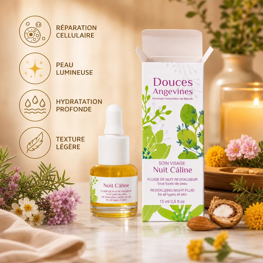 Nuit Câline Fluide bio Douces Angevines - Sérum réparation hydratation lumineuse