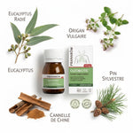 Oleobiotic Pranarom capsules santé respiratoire avec huiles essentielles eucalyptus origan cannelle