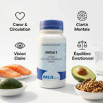 Oméga 3 MERalia x90 capsules avec bénéfices santé : cœur, cerveau, vision et équilibre émotionnel