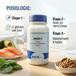 Complément Oméga 3 MERalia 90 capsules avec posologie et guide d'utilisation
