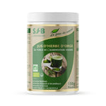 Orge vert bio en poudre SFB - Pot 150g sur fond blanc