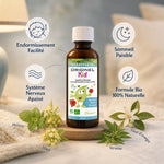 Originel Kid Sommeil Bio flacon doseur avec bénéfices: endormissement facilité, sommeil paisible, formule naturelle