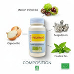 Pelvimag bio en gélules avec ingrédients naturels: oignon, marron d'Inde et magnésium