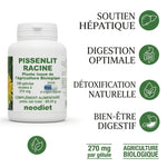 Gélules Pissenlit Racine bio 270 mg avec bénéfices : soutien hépatique, digestion optimale, détoxification naturelle