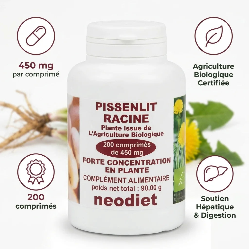 Pissenlit racine Vital Osmose 450 mg comprimés bio soutien hépatique digestion