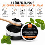 Poudre blanchissante menthe poivrée SFB 100ml avec charbon activé et bénéfices dentaires