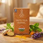 Pramati Bio Protecteur Hivernal Atma avec gingembre, curcuma et menthe sur bois
