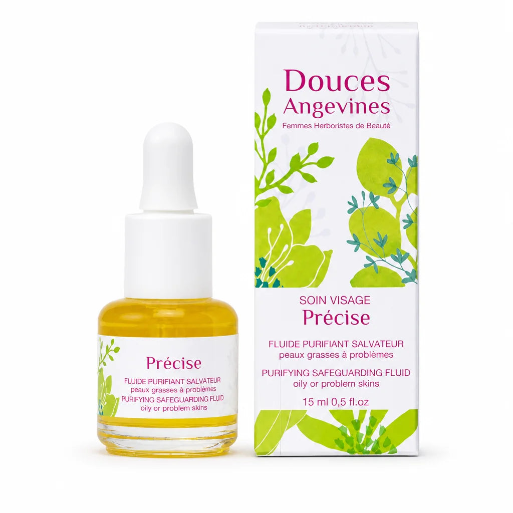 Soin jour bio Précise Douces Angevines - flacon avec pipette et emballage blanc