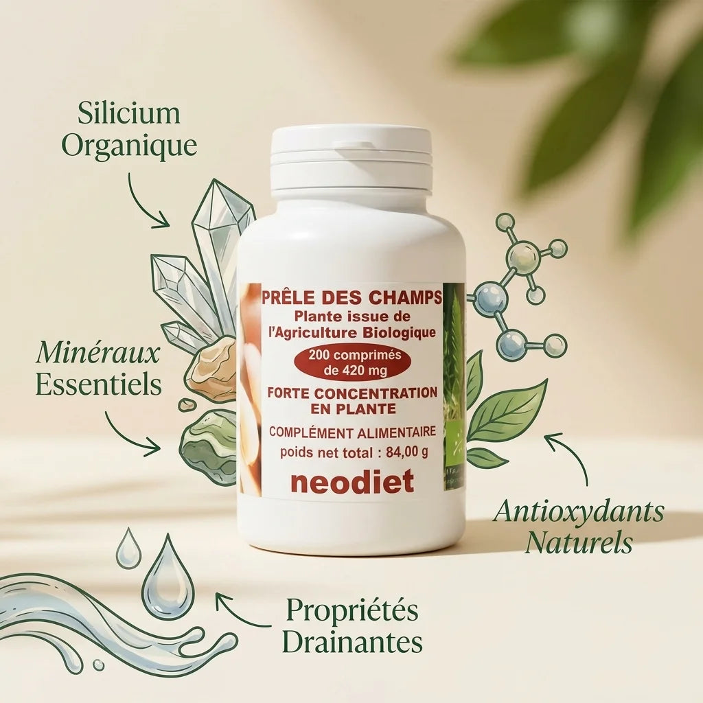 Prêle des champs Vital Osmose - Comprimés silicium organique et minéraux essentiels