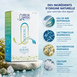 Quinton Probiotique 10 sachets avec ingrédients : eau de mer, Lactobacillus, calcium et minéraux marins