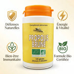 Propolis Brune bio Abeille Forestière - Gélules avec bénéfices défenses immunitaires et énergie