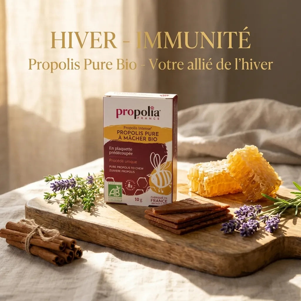 Propolis pure à mâcher Bio Propolia avec miel et épices pour l'immunité hivernale