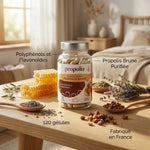 Propolis Ultra en gélules Propolia avec ingrédients naturels, miel et propolis brune purifiée