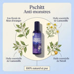 Pschitt Anti-monstres spray aromathérapie naturel avec ingrédients botaniques fleur d'oranger camomille néroli