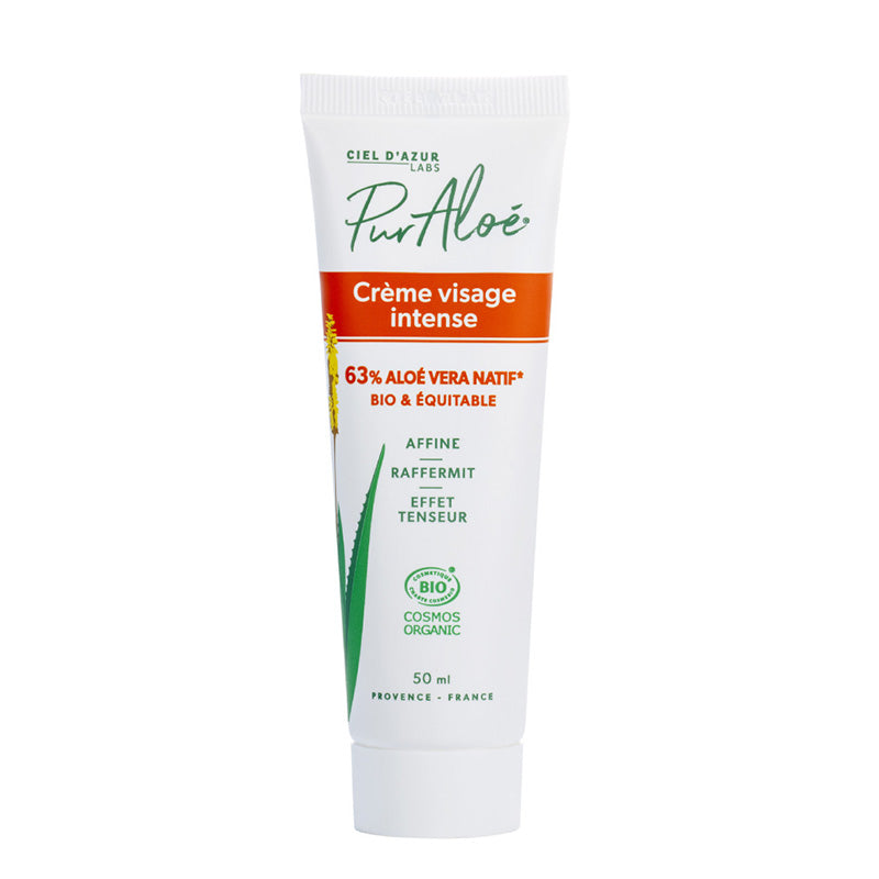 Crème visage intense certifiée Bio 63% Aloe Vera