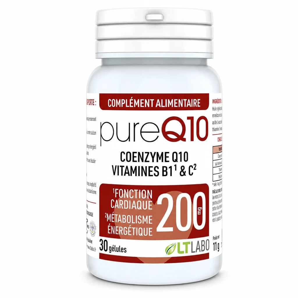 Pure Q10 100mg 60 gélules LT Labo complément alimentaire coenzyme Q10