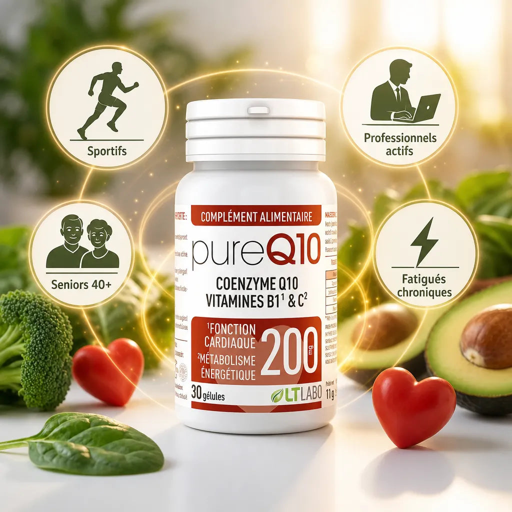 Pure Q10 100mg LT Labo - Complément coenzyme Q10 pour sportifs et seniors