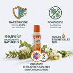Spray purifiant habitat vegan Etamine du Lys bactéricide fongicide virucide ingrédients naturels