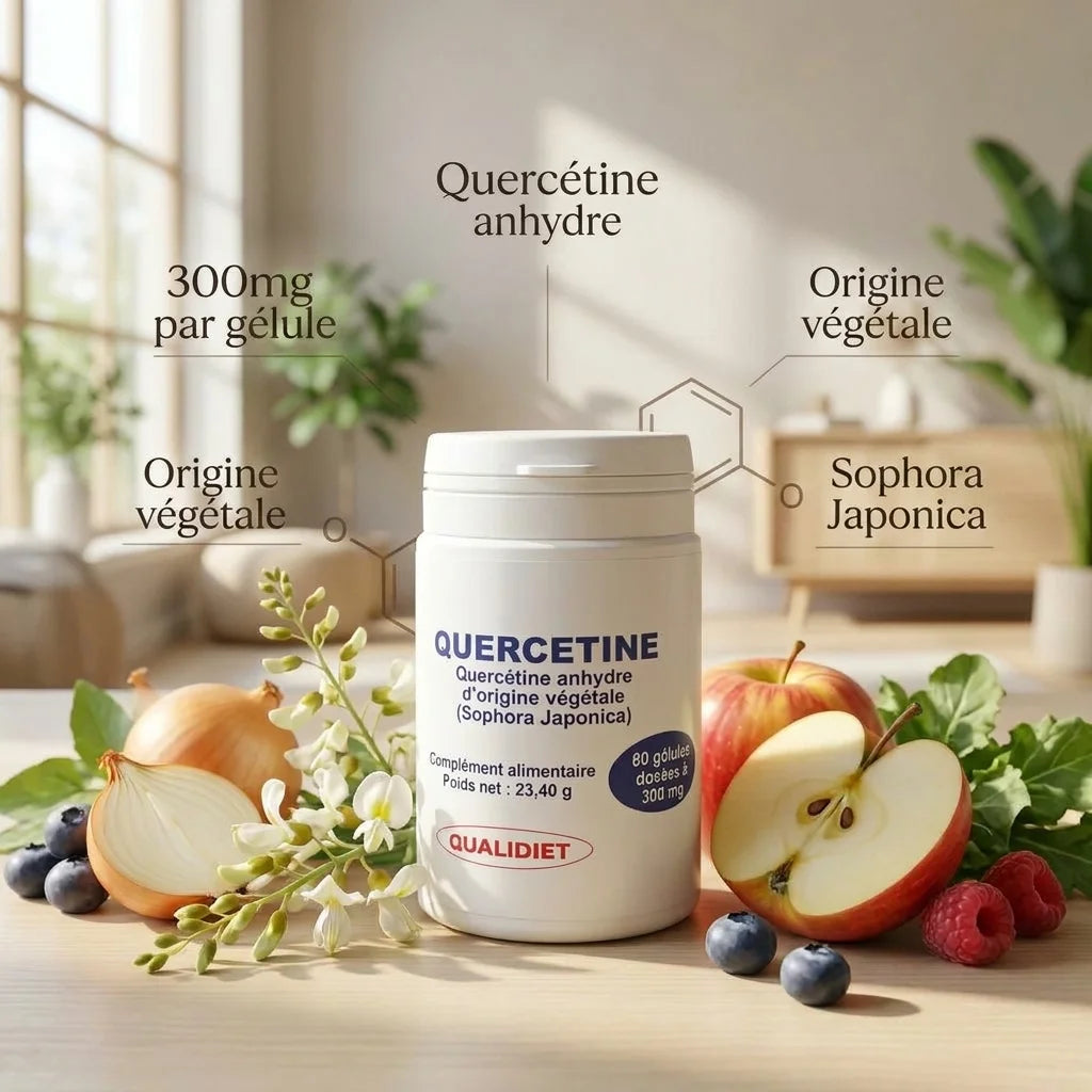 Quercétine anhydre végétale 300mg en gélules avec pomme, oignon, Sophora Japonica