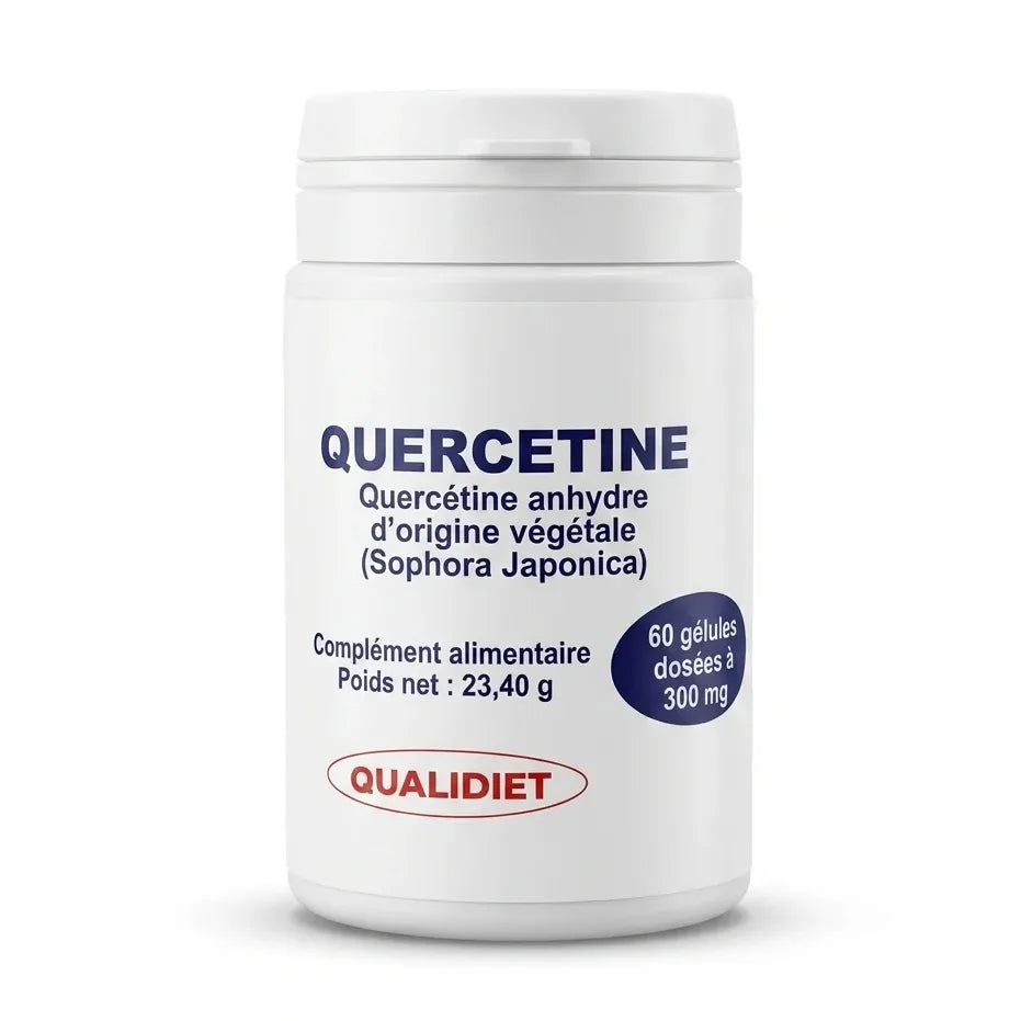 Flacon quercétine anhydre végétale 300mg QUALIDIET 60 gélules supplément
