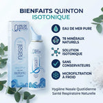 Quinton spray nasal isotonique avec ses 78 minéraux naturels et ses 5 bénéfices pour la santé respiratoire