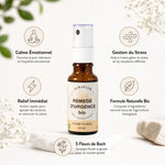 Remède d'Urgence Bio spray avec 5 bénéfices : calme émotionnel, gestion du stress et relief immédiat